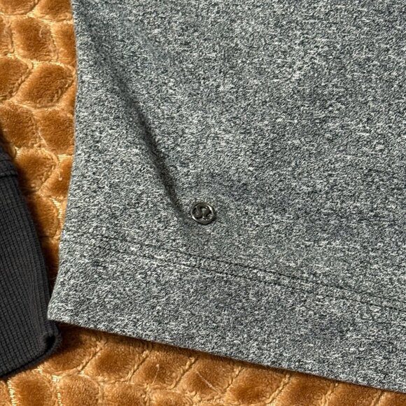 Lululemon Stretch Cotton Cropped Full-Zip Track Hoodie Jacket Grey Black 8 - Picture 7 of 8